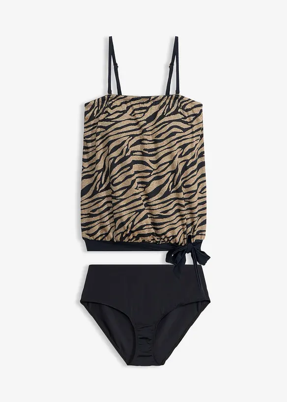 Bandeau-tankini av materiale med glans (2-delt sett), bonprix