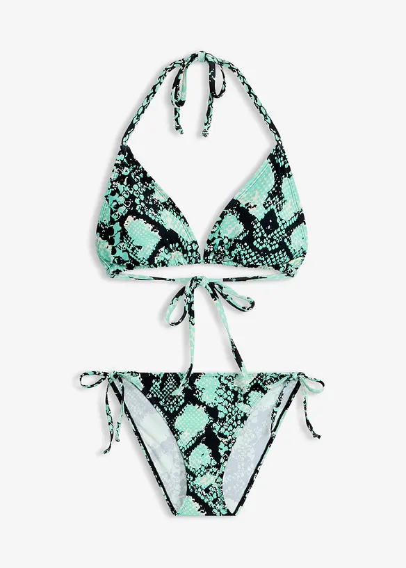 Triangel-bikini + pareo i badet&oslash;ymateriale (3 -delt sett), bonprix