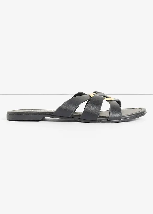 Slip-in sandaler med dekorativ ring, bonprix