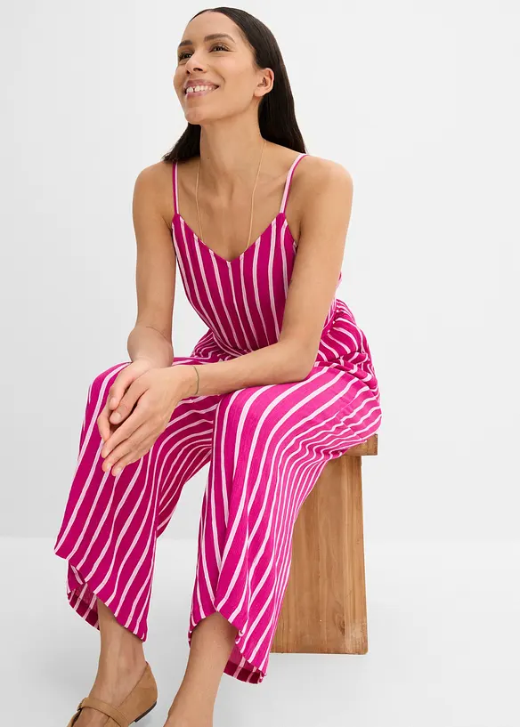 Jumpsuit av strukturert viskose, bonprix