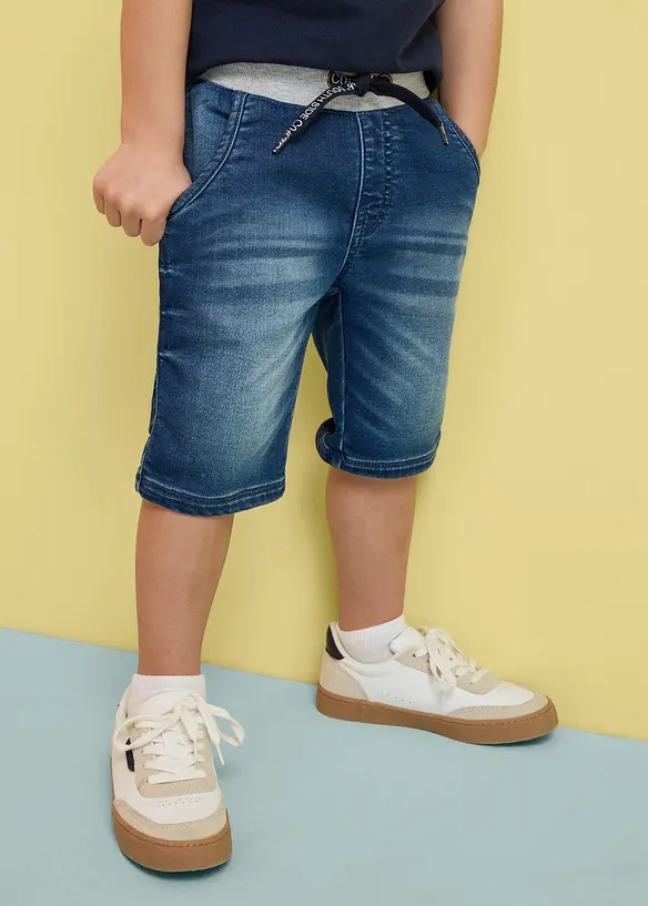 Sweat-slip on-bermudashorts i denim, Regular Fit, bonprix