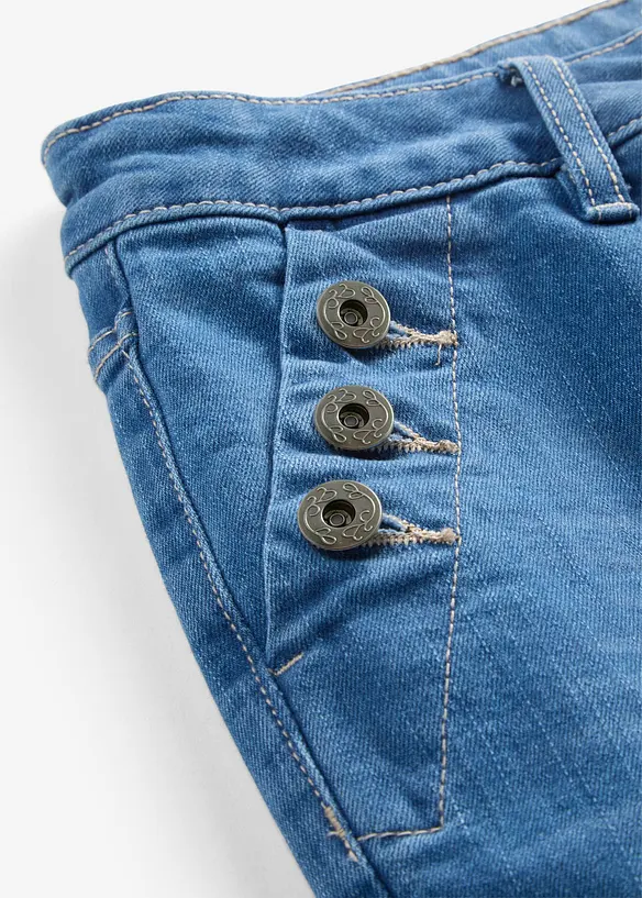 Flared-jeans Mid Waist, &oslash;kologisk bomull, bonprix