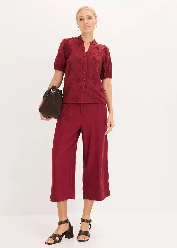 Kortermet bluse i 100% bomull, bonprix