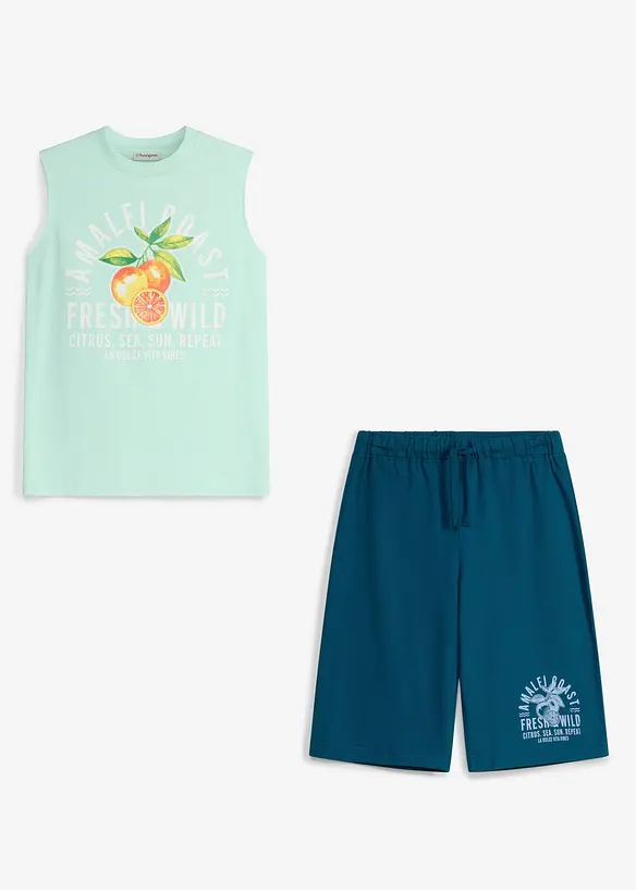 Topp og shorts av 100% &oslash;kologisk bomull (2-delt sett), bonprix