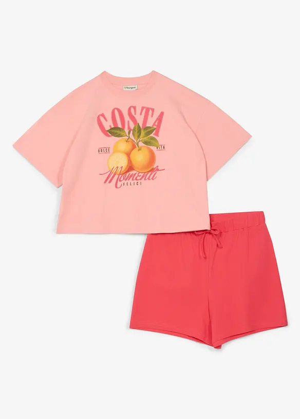 Topp og shorts i 100% &oslash;kologisk bomull (2-delt sett), bonprix