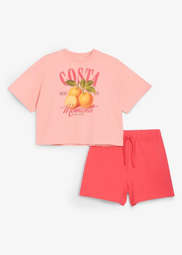 Topp og shorts i 100% &oslash;kologisk bomull (2-delt sett), bonprix