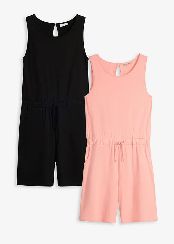 Jersey-jumpsuit av 100% &oslash;kologisk bomull (2-pack), bonprix
