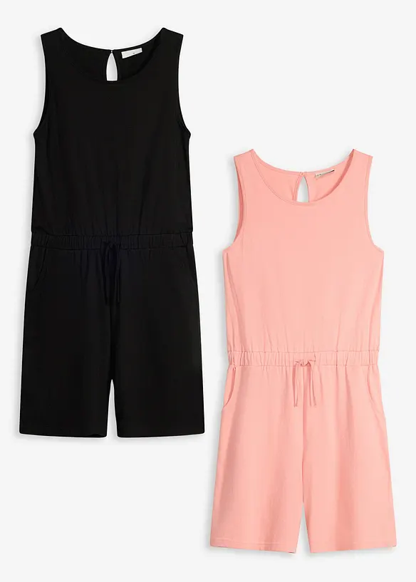 Jersey-jumpsuit av 100% &oslash;kologisk bomull (2-pack), bonprix