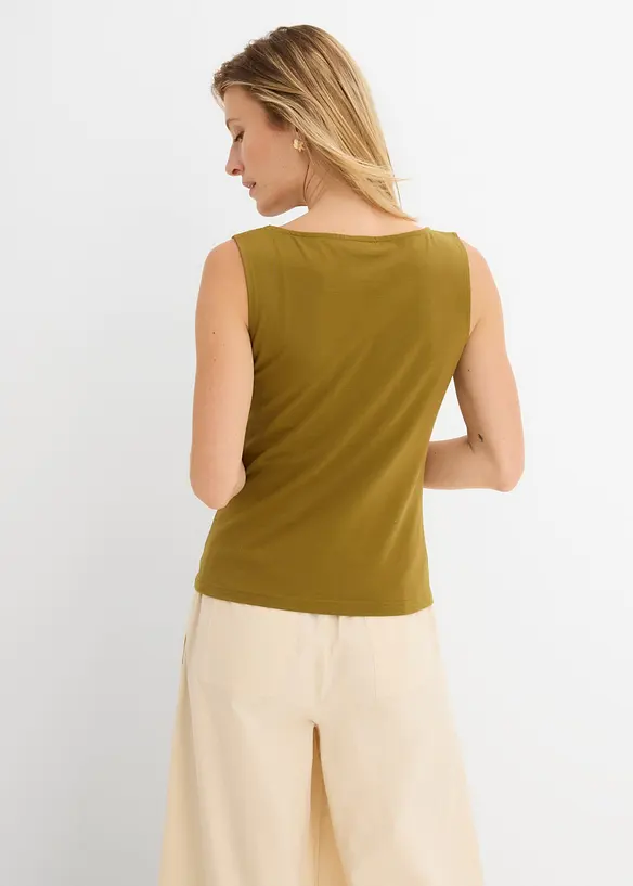 Innsvingt topp av elastisk bomullsmiks, bonprix