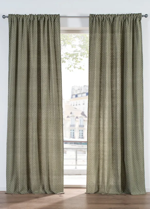 Gardin av vevet &oslash;kologisk bomull (1-pack), bonprix