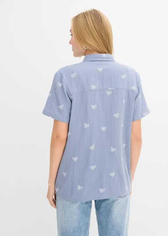 Kortermet bluse av musselin, bonprix