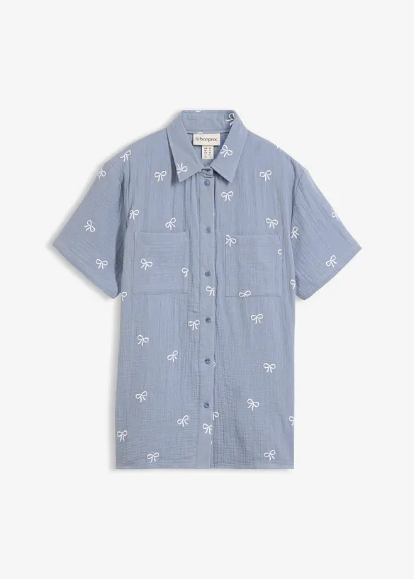 Kortermet bluse av musselin, bonprix