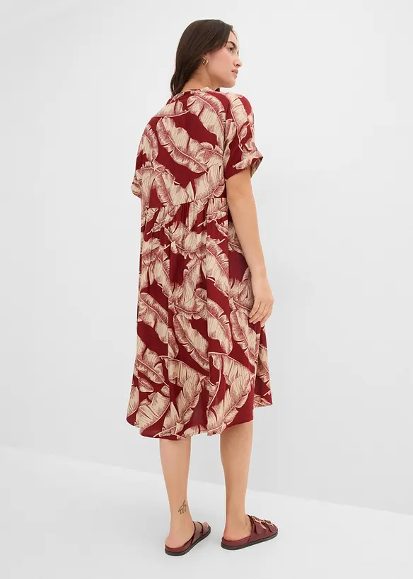 Midikjole i viskose med pent fall og kaftanstil, bonprix