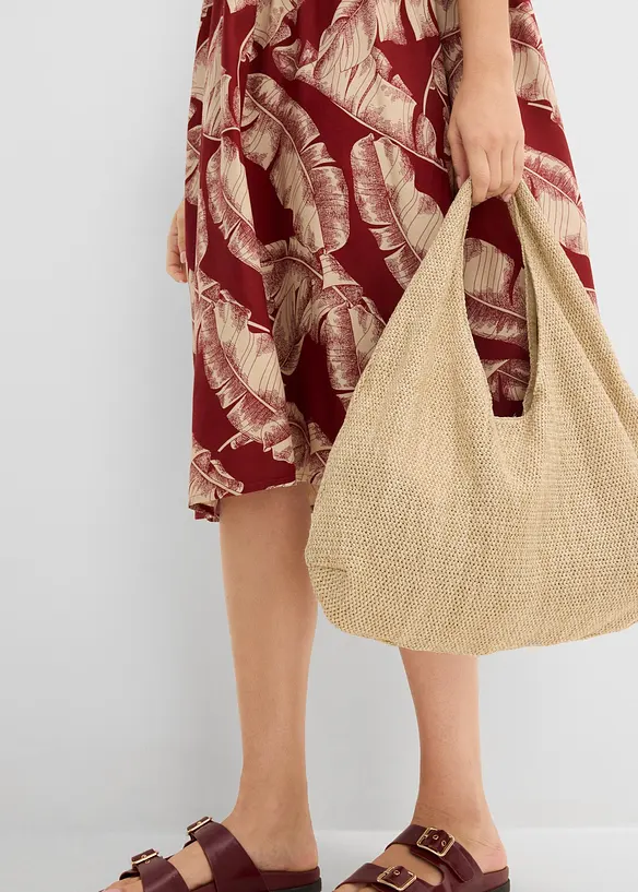 Midikjole i viskose med pent fall og kaftanstil, bonprix