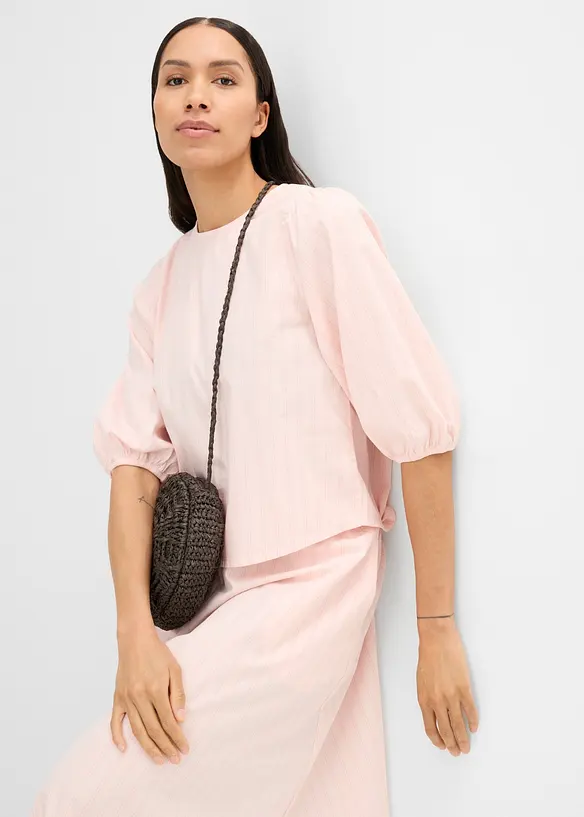 Bluse med volumermer, bonprix
