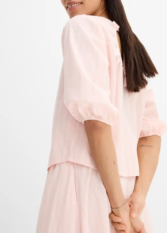 Bluse med volumermer, bonprix