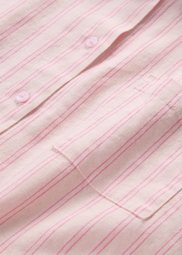 Kortermet bluse i linmiks, bonprix