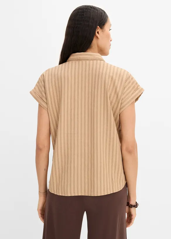 Kortermet bluse i linmiks, bonprix