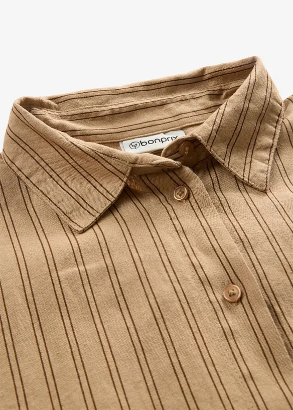 Kortermet bluse i linmiks, bonprix