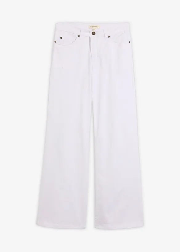 Wide Leg-jeans Mid Waist, Stretch, bonprix