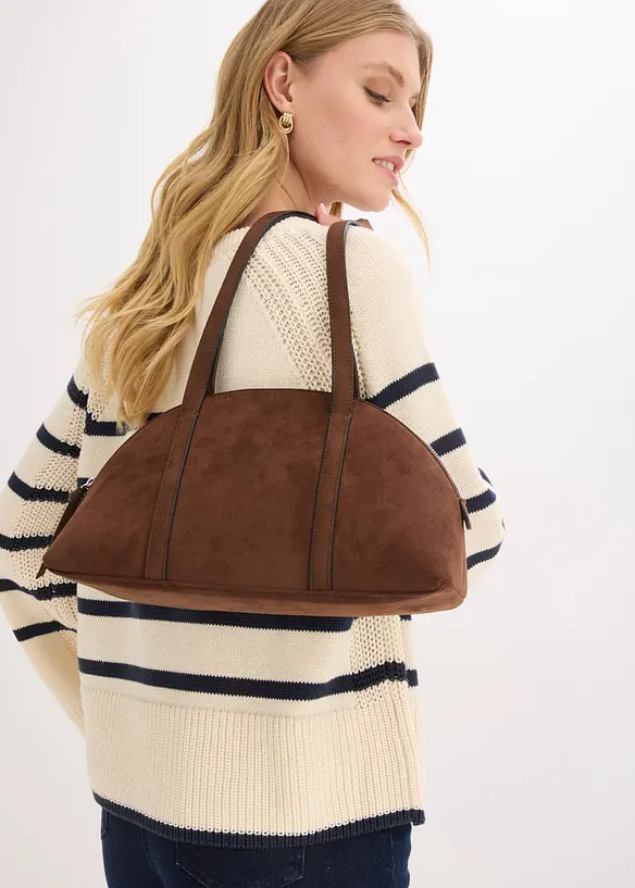 Skulderveske i imitert, semsket skinn, bonprix