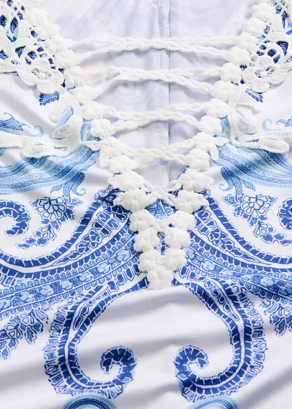 Off shoulder-kjole i utskr&aring;dd modell, bonprix