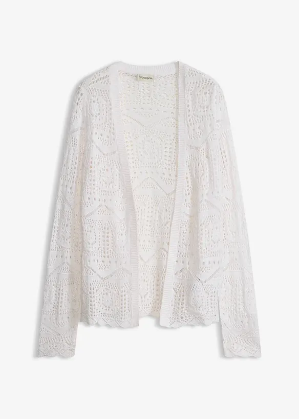 Cardigan med hullm&oslash;nster, bonprix