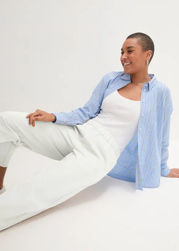 Ankellang bukse i lett linmiks, bonprix