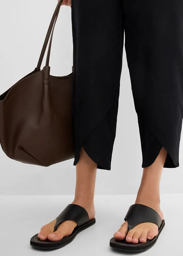 Ankellang bukse i lett linmiks, bonprix