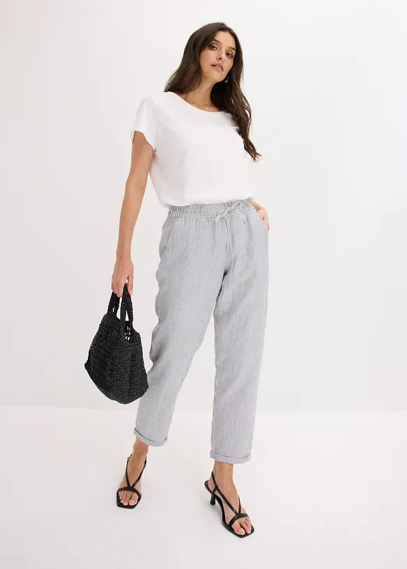 Linbukse med elastisk linning, bonprix