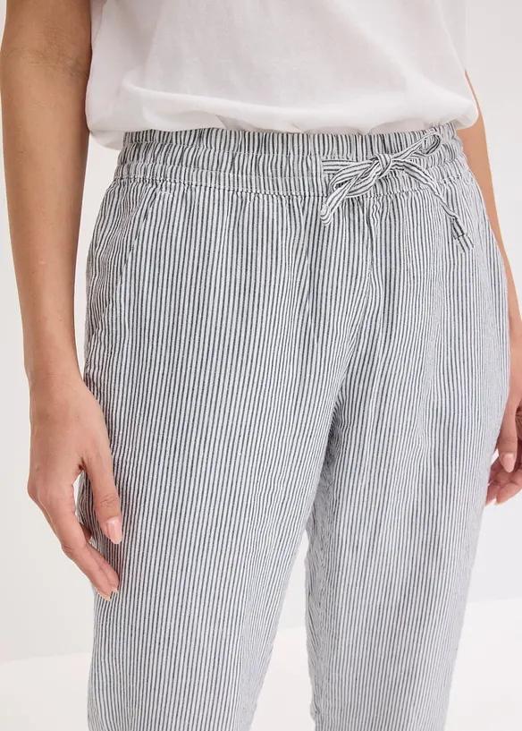 Linbukse med elastisk linning, bonprix