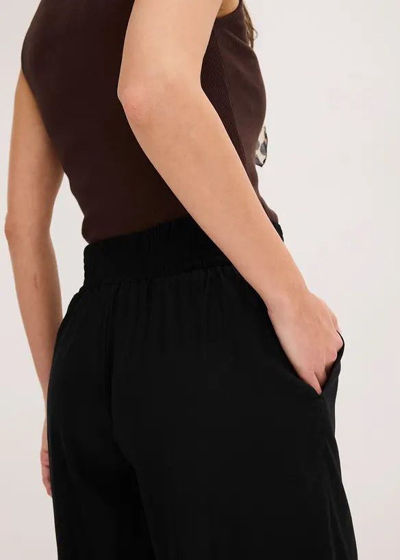 Bermudashorts i viskose med knytebelte, bonprix