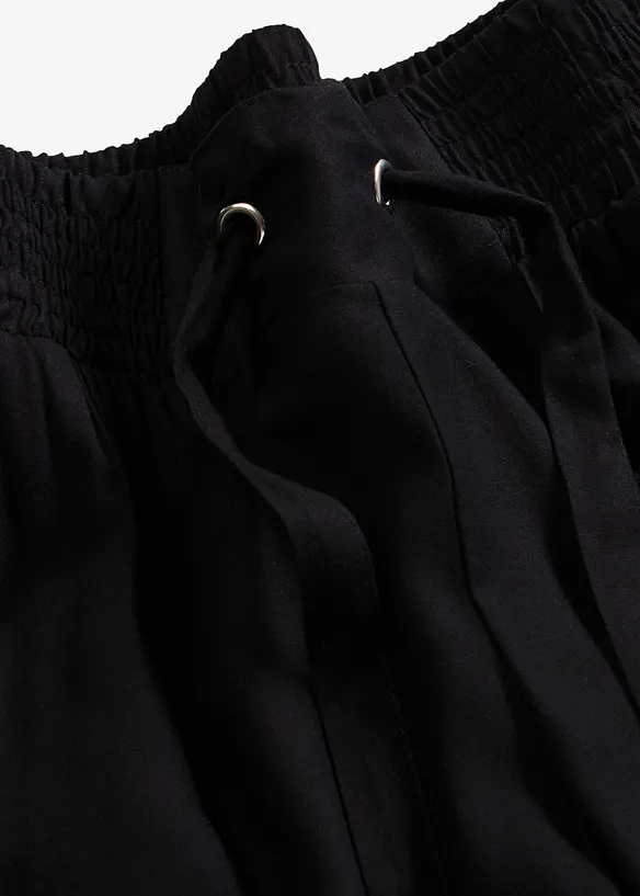 Bermudashorts i viskose med knytebelte, bonprix