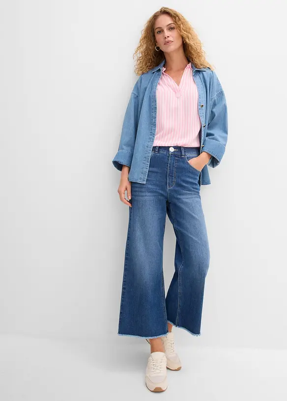 Kortermet bluse i lett viskose, bonprix
