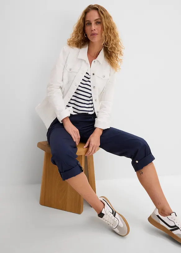 Cargo-bukse med stretch - 3/4 lang, bonprix