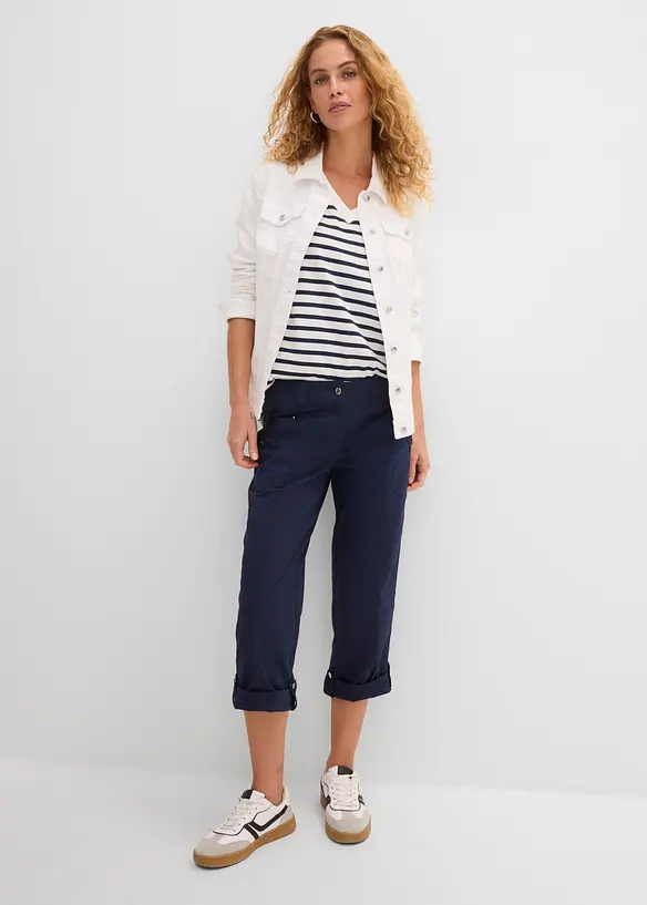 Cargo-bukse med stretch - 3/4 lang, bonprix