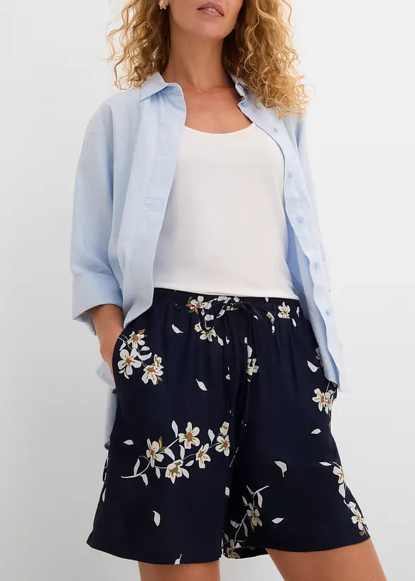 Viskose-shorts med knytebelte (2-pack), bonprix