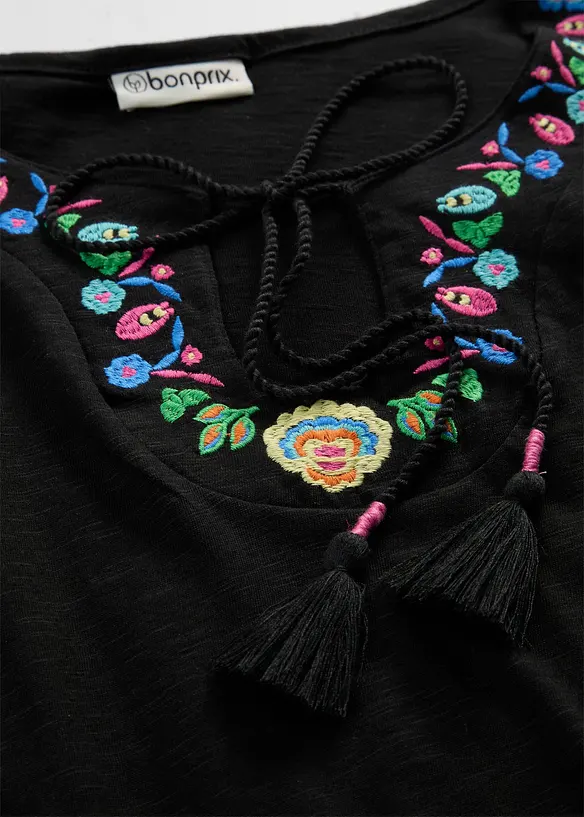 Jerseykjole i flammegarn i 100% bomull, bonprix