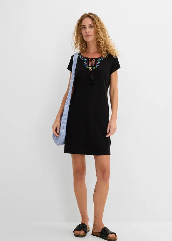 Jerseykjole i flammegarn i 100% bomull, bonprix