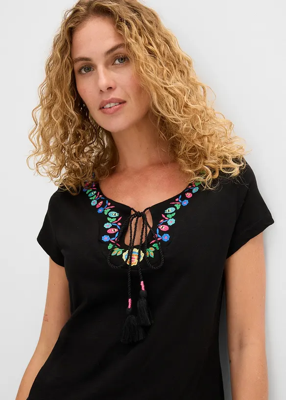 Jerseykjole i flammegarn i 100% bomull, bonprix