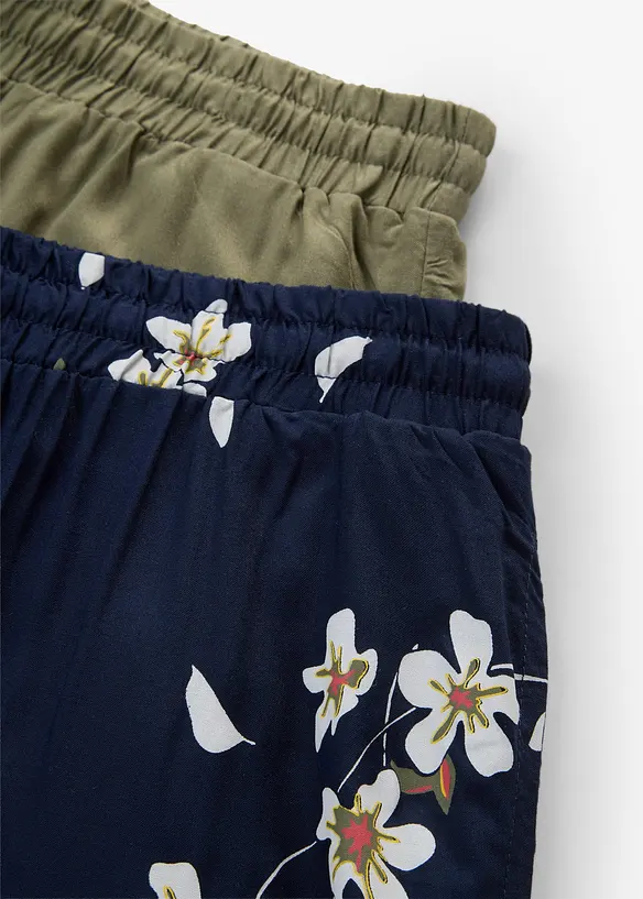 Viskose-shorts med knytebelte (2-pack), bonprix