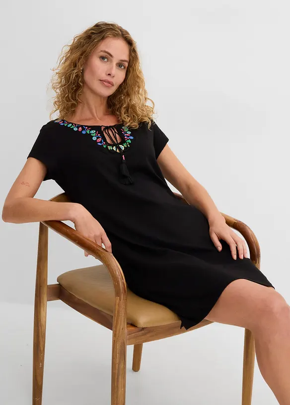 Jerseykjole i flammegarn i 100% bomull, bonprix