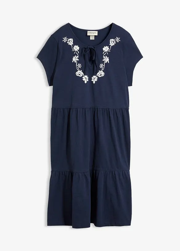 Tunikakjole i bomull, kort erme, bonprix