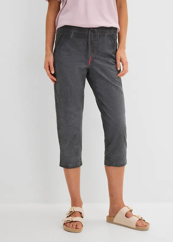 Bukse med kontrastfarget sn&oslash;ring, 3/4-lang, bonprix