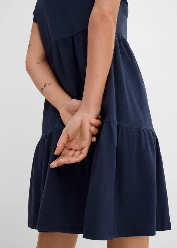 Tunikakjole i bomull, kort erme, bonprix