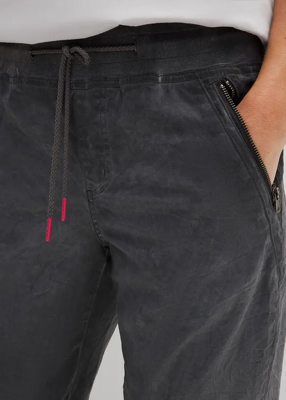 Bukse med kontrastfarget sn&oslash;ring, 3/4-lang, bonprix