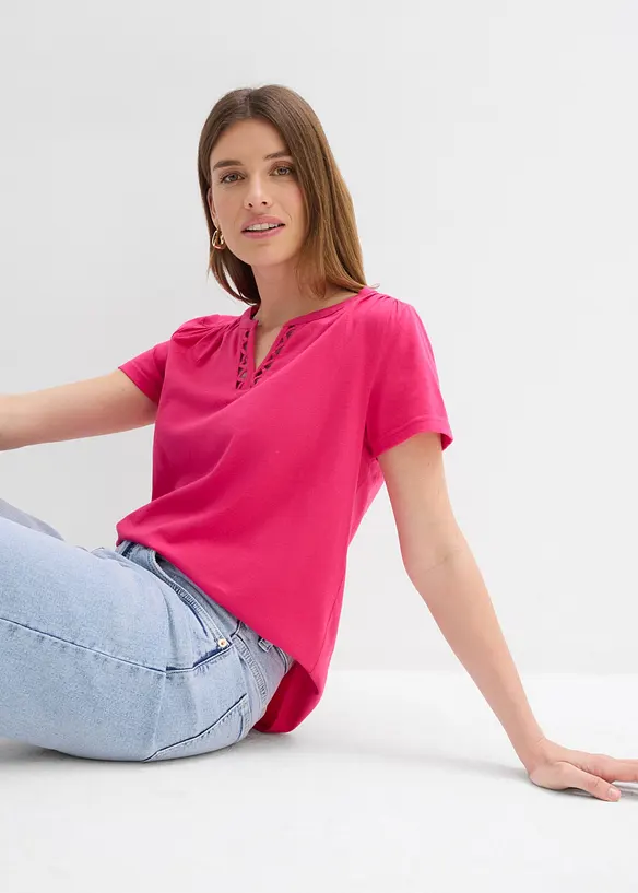 Topp med dekorativ utringning, bonprix