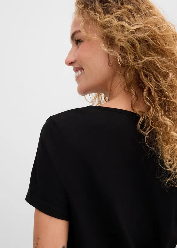 Bomullstopp i flammegarn, kort arm, bonprix