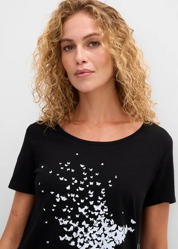 Bomullstopp i flammegarn, kort arm, bonprix