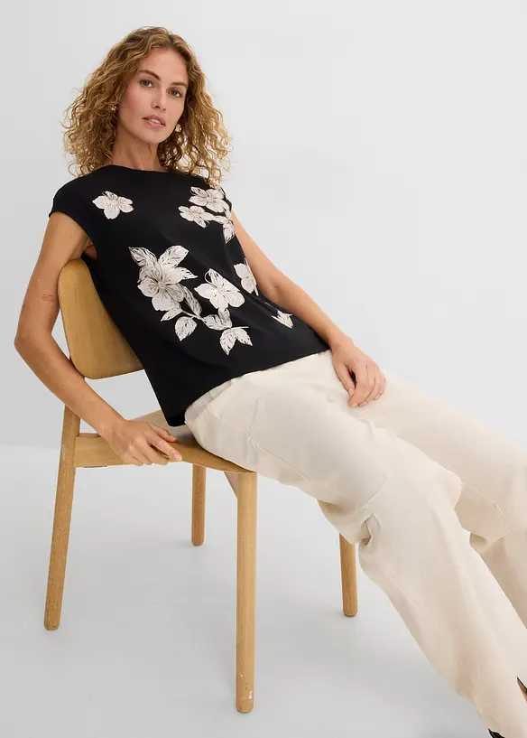 Topp med blomsterm&oslash;nster, bonprix